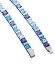 Bracelet de tennis en moissanite et pierres bleu océan