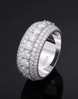 White Gold Moissanite Ring Iced Out Diamond 4mm